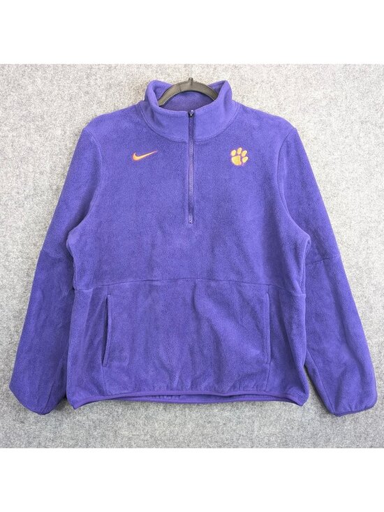Nike Tops - Nike Womens Clemson Tigers 1/4 Zip Fleece L/S Sweatshirt Medium BQ7193 545